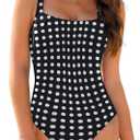 Buauty One Piece Swimsuit Women Ruched Swimming Suits Tummy Control Bathing Suit Slimming Swim Suits for Women 2025 (Large, A-black Polka Dot)