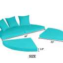 Outdoor Round 66" Daybed Replacement 4 in 1 Cushion Cover,Teal | Waterproof, fade-resistant, outdoor fabric, replacement sunbed 4-in-1 round pad replacement cover