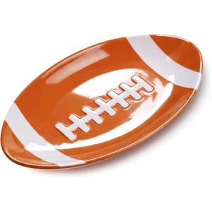 1 Pcs Football Serving Tray Melamine Football Plates Reusable Party Serving Dishes for Snacks Cookies Dessert Dishwasher Safe
