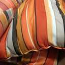 Set of 4 Outdoor Dining Chair Cushions, Comfort Patio Seating Cushions, 44 x21x4.5 inch, Single Welt and Zipper (Orange and Red Stripes)