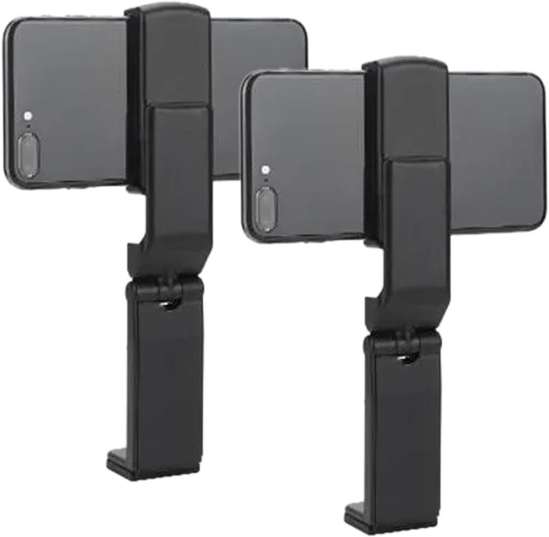 2 Pcs Universal Airplane Travel Phone Holder,Portable Phone Stand 360 Degree Rotaing Design Holder Foldable Pocket Size for Plane, Train, Work, Video and Desk(Color:Black)