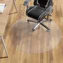 WASJOYE Office Chair Mat for Hardwood Floors, 36 Inch PVC Round Floor Mat