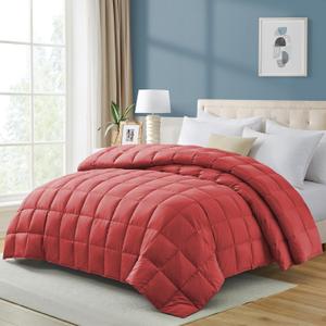puredown Lightweight Down Feather Comforter, Thin Down Fiber Bedding All Season Full/Queen Size Soft Cover Ultra Lightweight Down Fiber Duvet Insert (90" x 88")
