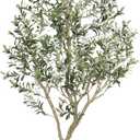 LYERSE Faux Olive Tree 7ft with Sturdy White Planter, Artificial Olive Tree