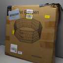 Dog Pen Pet Playpen Dog Fence Indoor Foldable Metal Wire Exercise Puppy Play Yard Pet Enclosure Indoor Outdoor 8 Panels 24 Inch with Bottom Pad (Bottom Cover Fence with Printing)