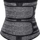 Sweat Waist Trainer for Women Two Belts, Neoprene Workout Corset Waist Trainer Cincher Trimmer Shaper Zipper (3X-Large, Gray)