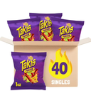 Takis Fuego 40 Count Snack Size Multipack - Extreme Spicy Rolled Tortilla Chips Hot Chili Pepper & Lime Flavored, BB Date 03/09/2026