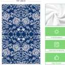 Artoid Mode Blue Floral Paisley Kitchen Towels Dish Towels, 18x26 Inch Seasonal Spring Decoration Hand Towels Set of 2