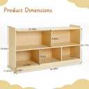 Montessori Shelf, Wooden Toy Storage Organizer for Books Toys, 2 Shelf Bookcase, 5-Section Storage Cabinet, Toddler Book Shelf for Kids Rooms, Playroom, Nursery, Kindergarten (Natural), Tower/Floor-to-Ceiling