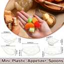 Tessco for you 100 Pcs Mini Appetizer Plates Set, Disposable Dessert Plates Assorted Shape Mini Plastic Spoons for Wedding Party Birthday (Gold)