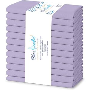 Blue Needles Solid Cloth Napkins Set of 12 Lavender 100% Cotton Dinner Napkins 18x18 inches - Spring Summer Easter - Soft, Reusable, Absorbent & Washable Linen, Ideal for Events Parties & Everyday Use