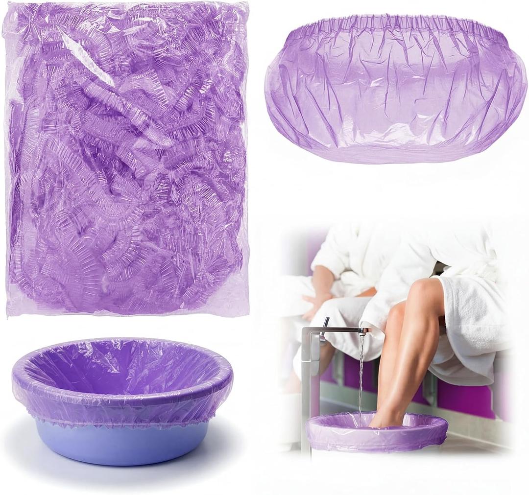 300 Purple Pedicure Liners 13.8 x 19.7 Inches Disposable Unbreakable Pedi Liners Disposable Fits Most Tub and Pedicure Foot Spa Home Use