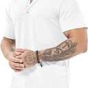 Mens Henley Shirt Dry Fit Tech 3 Button Slim Fit Quick Dry Gym Tshirt Short Sleeve Lightweight Casual T Basic Tee (XX-Large)