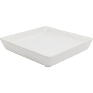 Square Plant Saucer 12 Inch 1 PackPlant Trays for Pots, White Ceramic Plant Saucers for Indoors Outdoors, Plant Drip Tray 4 6 8 10 12 14 Inch