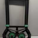 Heavy-Duty 330LB Capacity Hand Truck with Stair-Climbing Wheels & One-Touch Retractable Handle - Q235 Steel Collapsible Dolly Cart, 4.2-Inch Triple Wheels, Elastic Strap & Sponge Grip (Green)