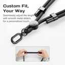 3 x Phone Lanyard Crossbody with 2 Hanging Loops: Metal Buckle Adjustable Skin-Friendly Cell Phone Strap for iPhone Around,Hands-Free Universal Anti Theft Neck Lanyards For Outdoor Travel,Black