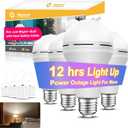 Neporal LITE Emergency Rechargeable Light Bulbs A19, Light Up to 48 hrs, Battery Operated Light Bulb, 5000K E26 LED Bulb, Emergency Lights for Home Power Failure (Daylight-4PK, 15, Watts)