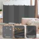 Room Divider, 6 Panel Upgraded Folding Privacy Screen, 132 Highly Secretive Separation with 4 Metal Feet, Partition Screen, Lightweight Freestanding Wall Divider Bedroom (Grey)