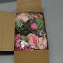 4 Bunches Peonies Artificial Flowers, Silk Peonies Flowers Fake Bouquet Faux Floral Arrangements for Centerpiece Table Wedding Party Home Decor (4, Rose Red & Pink)