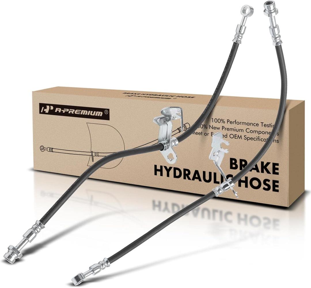 A-Premium Front Driver and Passenger Brake Hydraulic Hose Compatible with Select Hyundai Models - Santa Fe/Santa Fe Sport 2013-2018, Santa Fe XL 2019 - Replace# 587322W000(Pack of 2)