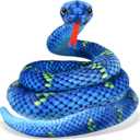 Snake Plush, Stuffed Snake Animal, 71 in Large Toy Snakes for Kids, Giant Stuffed Animals Snake, Lifelike Plush Snake for Birthday Present Party Prank Prop (Blue)