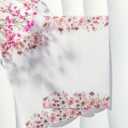 UNIQOOO 50 Pack Pink Flower Vellum Jackets for 5x7 Invitations, Elegant Pre-Folded Vellum Paper, 115GSM Vellum for White Theme Wedding and Events
