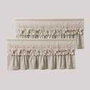 HIG 2 Pack Camel Ruffle Window Valances – Handcrafted Bow Tie Blackout Curtain Valances for Windows/Bathroom/Living Room/Bedroom, Farmhouse Decorative Privacy Kitchen Valance, 42"x18"(N60047)