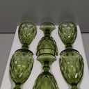 Vintage Wine Glasses Set of 6, 12 OZ Colored Glass Water Goblets, Embossed Floral Decorative Crystal Glass Cups Set, Dishwasher Safe, for Wedding, Party, Red Wine Glass, Bars, Restaurants