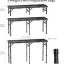 Anbte 4-Fold Grill Table, 3 Adjustable Height Max 27.5", 46" X 16", Black, 45.67"L x 16"W x 27.5"H
