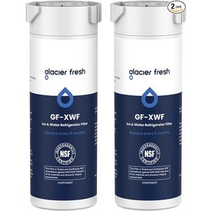 GLACIER FRESH XWF Replacement For GE XWF Refrigerator Water Filter Pack of 2 (Not for XWFE)