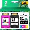 SAILNER 61XL Ink Cartridge Replacement for HP Ink 61 Black and Color Combo Pack 61XL for Envy 4500 4501 4502 5530 Officejet 4630 4635 Deskjet 1000 1010 2540 Series Printer 61 Ink, 2-Pack