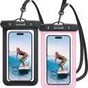 Lamicall 2Packs Waterproof Beach Bags, Vacation Essentials for Women Men, Cruise Essentials 2025, Travel Beach Sandproof Ship Accessories, Cute Pink Accessories, Pink & Black