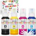 Sublimation Ink 400ML Bottles Refill for ET-2800 ET-2720 ET-2760 ET2400 ET-15000 ET-2803 ET-2850 ET4800 High-Yield Inkjet Printers Heat Press Transfer on T-Shirt