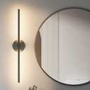 Black Wall Sconce for Bathroom 28In Hardwired Vanity Light Fixture 3000K Indoor Bathroom Sconce Over Mirror 360 Rotate for Living Room