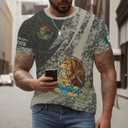 Mexico Shirt Short Sleeves Graphic Funny Tee Mexico Eagle Printed Mexican Crewneck Casual Tops (XXL)