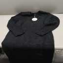 ANRABESS Womens Sweater Midi Dresses Long Sleeve Crew Neck Fuzzy Knit Casual Home Lounge with Pockets, Black, Medium 