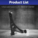 Control Arm, Front Right Lower Suspension Passenger Side RH Compatible With 2016-2024 Chevrolet Malibu 2017-2019 Buick Lacrosse 2018-2020 Regal