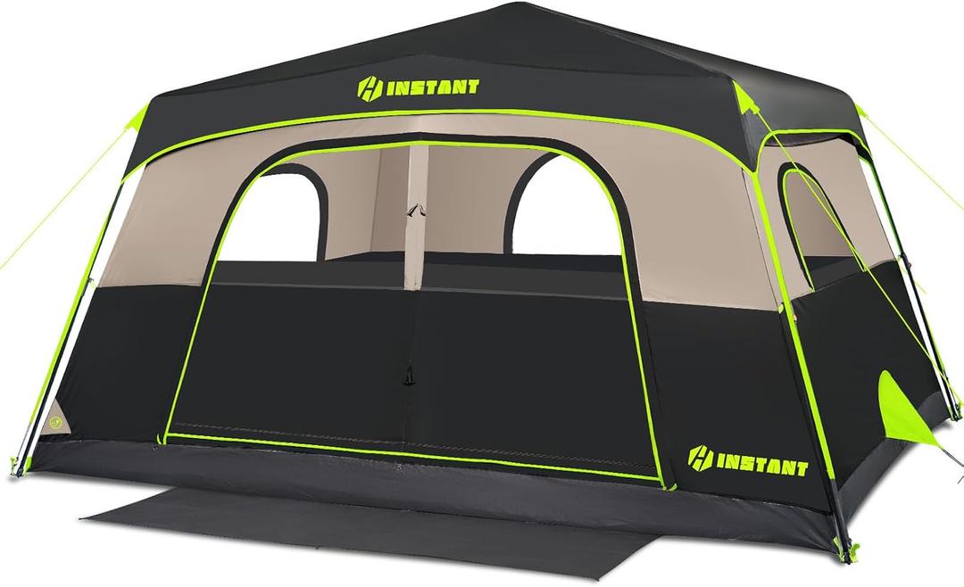 8 Person Instant Tent, Waterproof Pop Up Tents for Camping with Rainfly, 60 Seconds Easy Setup, Automatic Cabin Tent for Family Camping with Expandable Carry Bag & Upgraded Ventilation