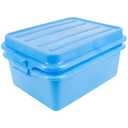 Blue Food Storage Drain Box Set with Raised Snap-On Lid 