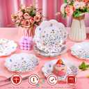 100 Pcs Wildflower Paper Plates Disposable Dessert Baby Bridal Shower Party Supplies Floral Dessert Plates Bulk Birthday Tea Party Serving Tray for Wedding Birthday