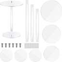 3Pcs Clear Acrylic Cake Stand for Dessert Table Round Cake Stands Cupcake Candy Display Decoration Wedding