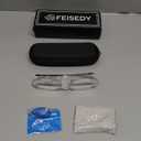 FEISEDY Fashion Rimless Reading Glasses Blue Light Blocking Metal Anti Glare Digital Eyestrain Reader B2983 Golden
 +2.50