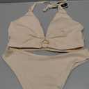 ZAFUL O Ring Halter Bikini Sets for Women High Cut Swimsuits Trendy 2 Piece Bathing Suits (X-Large)