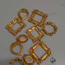 Vicenpal 10 Pcs Vintage Mini Picture Frames Baroque Antique Small Resin Jewelry Display Table Frame for Christmas DIY Photo Holiday Party Decoration (Gold)