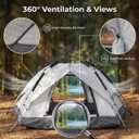 Instant Pop Up Camping Tents for Camping Automatic Waterproof 3 People, 3-person
