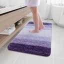 Arotive Microfiber Bathroom Rugs, Shaggy Soft and Absorbent Bath Rug, Non-Slip, Thick Plush Machine Washable Dry Bath Mats for Bathroom, Tub and Shower, 44x24, Dark Purple (44" x 24", Dark Purple)