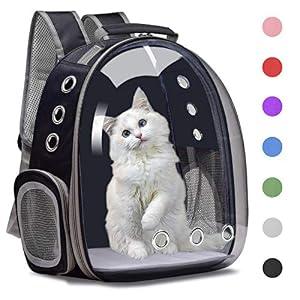 Henkelion Backpack Carrier/ Bubble Carrying Bag for Small Medium Dogs Cats, Space Capsule Pet Carrier for Hiking, Travel, Airline Approved- Black