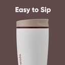Owala SmoothSip Slider Insulated Stainless Steel Coffee Tumbler, Reusable Iced Coffee Cup, Hot Coffee Travel Mug, BPA Free 12 oz, Vanilla Bean