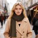 Scarf Winter Long Scarves for Women Men Cold Weather 72"x9.8" Soft (Brown, L)