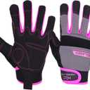 HANDLANDY Women Safety Work Gloves Utility Touch Screen Working Grip Glove for Yardwork Gardening Breathable Mechanic Gloves (Small (Pack of 1), Pink)